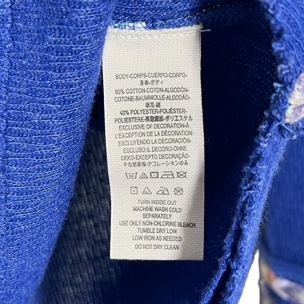 Free People Rainbow Thermal Henley Top XS Blue Long Sleeve Embroidered Boho - Picture 7 of 7